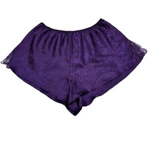 Vintage Erika Taylor Intimates Satin Paisley‎ Jacquard Lace Side Panties Medium